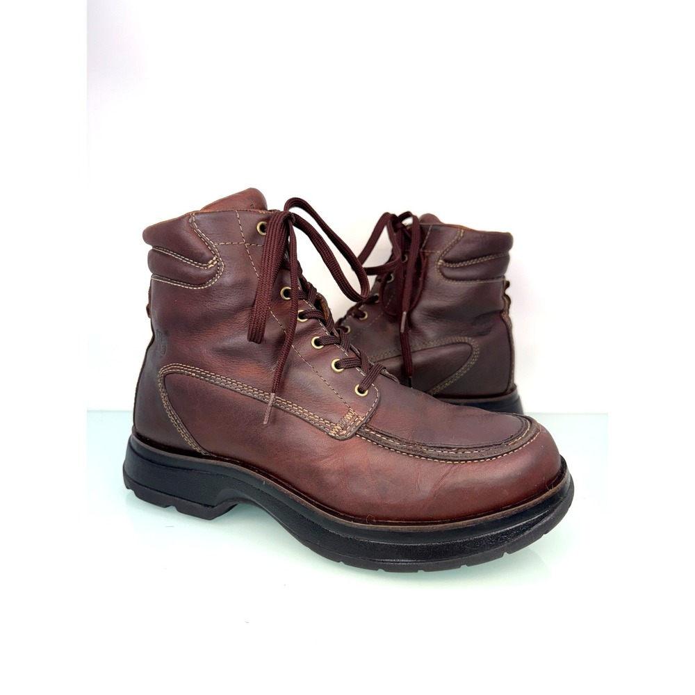 Timberland Moc Toe Boots Men 8.5W Brown Vintage Gorpcore Streetwear Retro Iconic